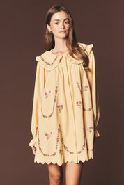 Adeline Embroidered Collar Mini Dress - Westly