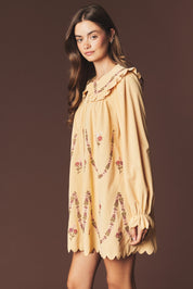 Adeline Embroidered Collar Mini Dress - Westly