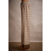 Adler Plaid Wide - Leg Pants with Lace - Westly