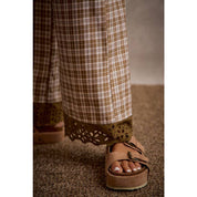 Adler Plaid Wide - Leg Pants with Lace - Westly