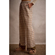 Adler Plaid Wide - Leg Pants with Lace - Westly