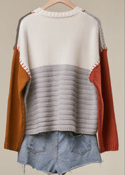 Adobe Color Blocked Knit Sweater - Westly