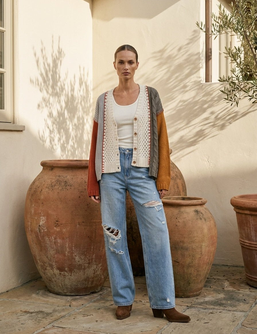 Adobe Color Blocked Knit Sweater - Westly