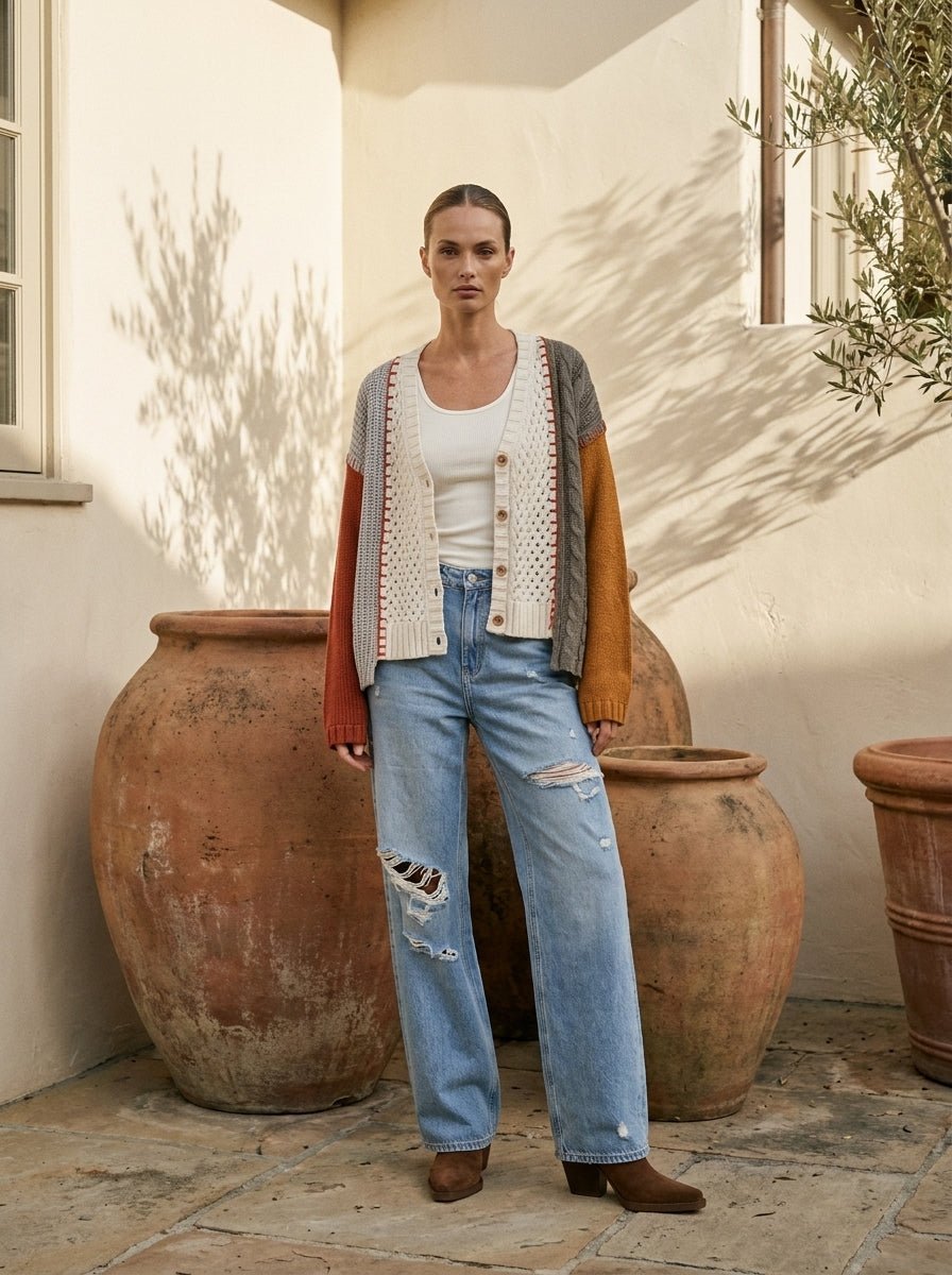 Adobe Color Blocked Knit Sweater - Westly
