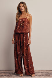 Afterglow Sequin Bubble Hem Cami in Brick, photo 16