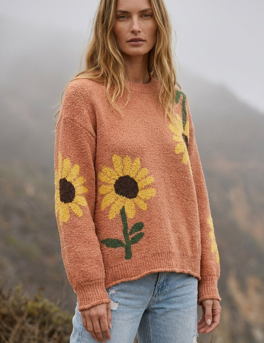 Afternoon Sun Floral Knit Sweater - Westly