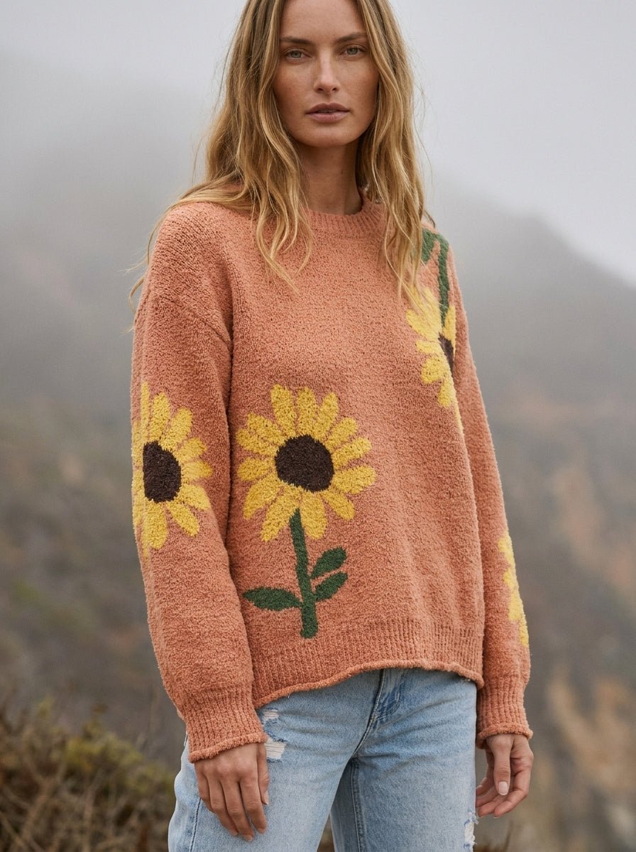 Afternoon Sun Floral Knit Sweater - Westly