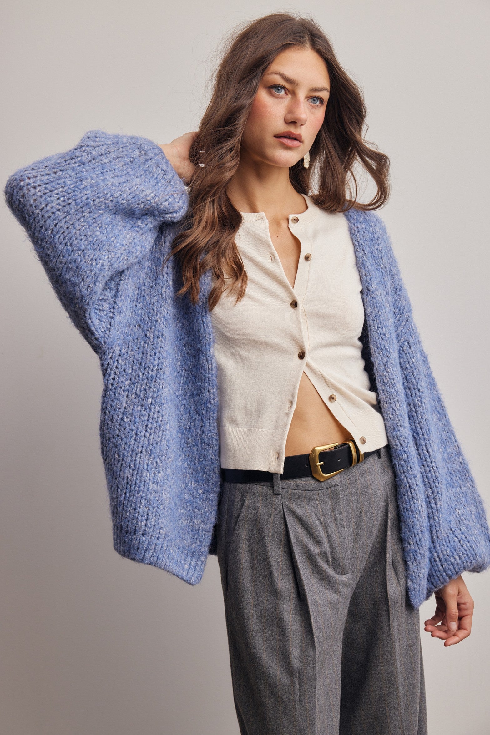 Alderhall Soft Knit Cardigan in Blue, photo 5