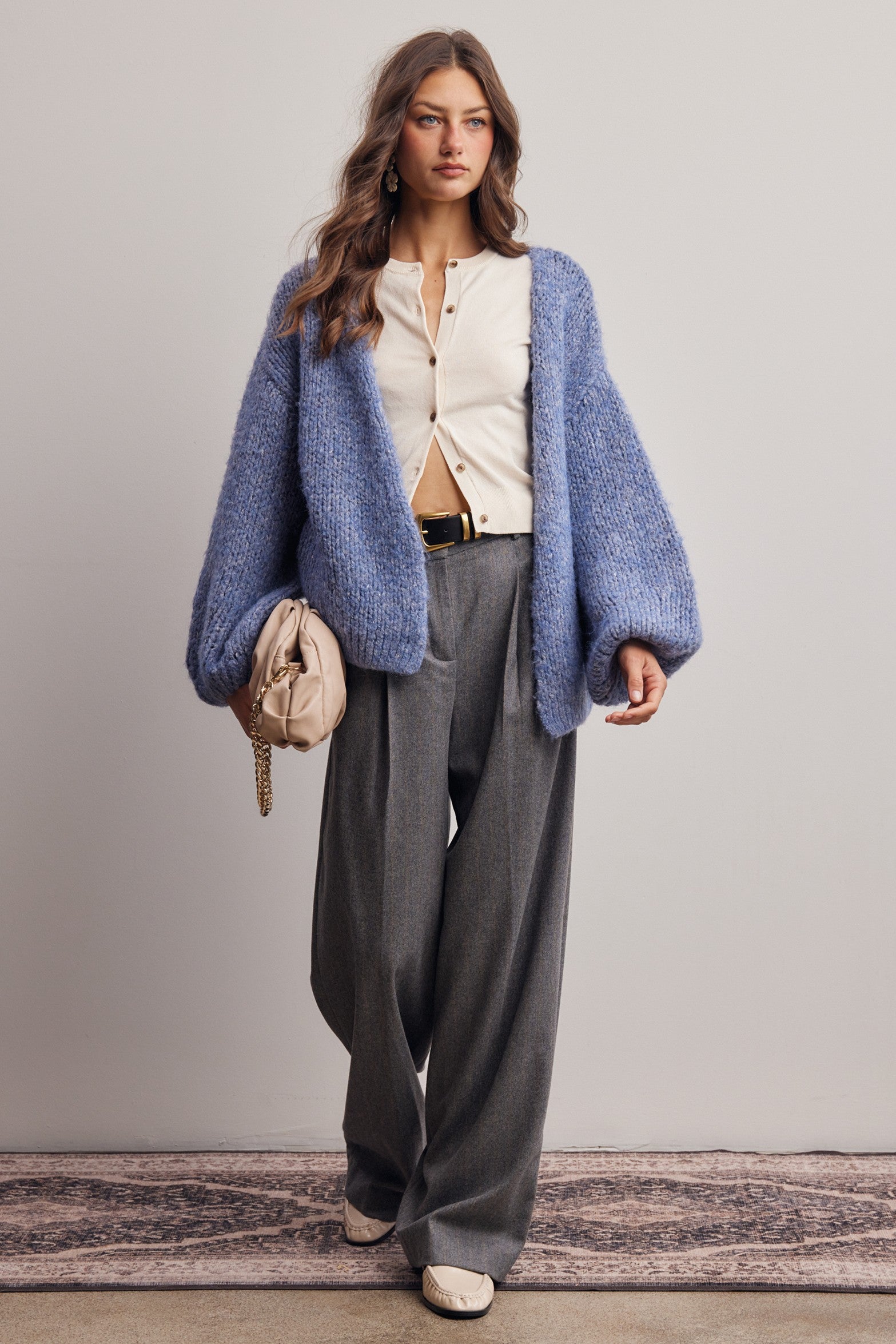 Alderhall Soft Knit Cardigan in Blue, photo 10