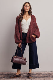 Alderhall Soft Knit Cardigan in Burgundy, photo 10