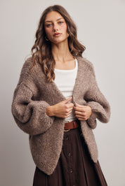 Alderhall Soft Knit Cardigan in Mocha, photo 1