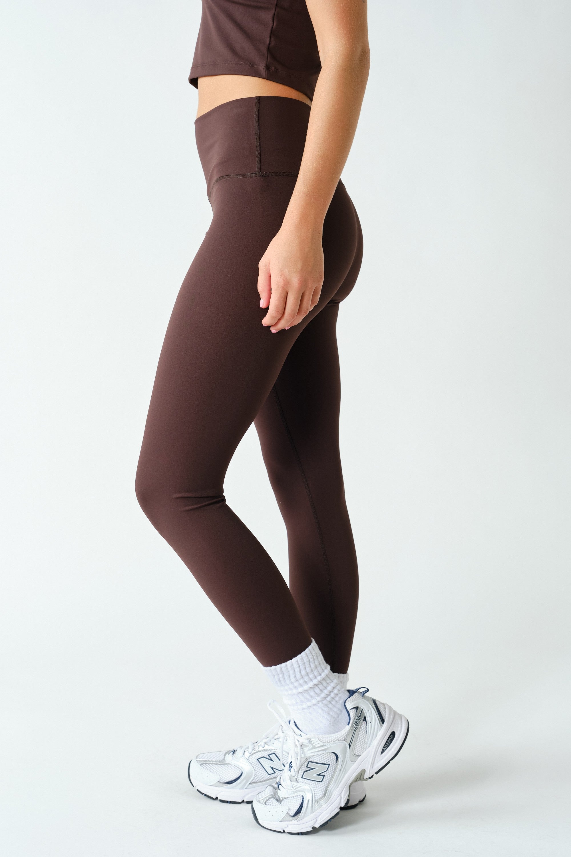 Alignment High Waist Stretch Leggings in Coffee Bean, photo 2