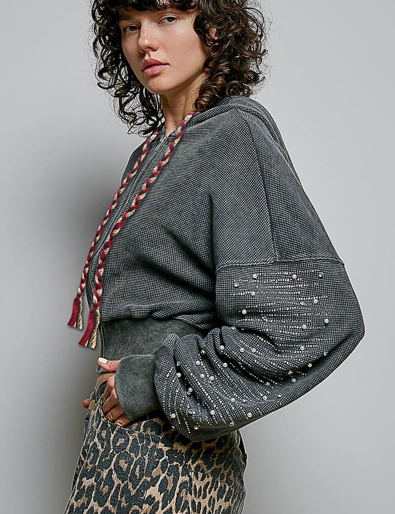 All That Glitters Thermal Cropped Hoodie - Westly