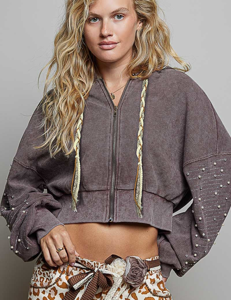 All That Glitters Thermal Cropped Hoodie - Westly