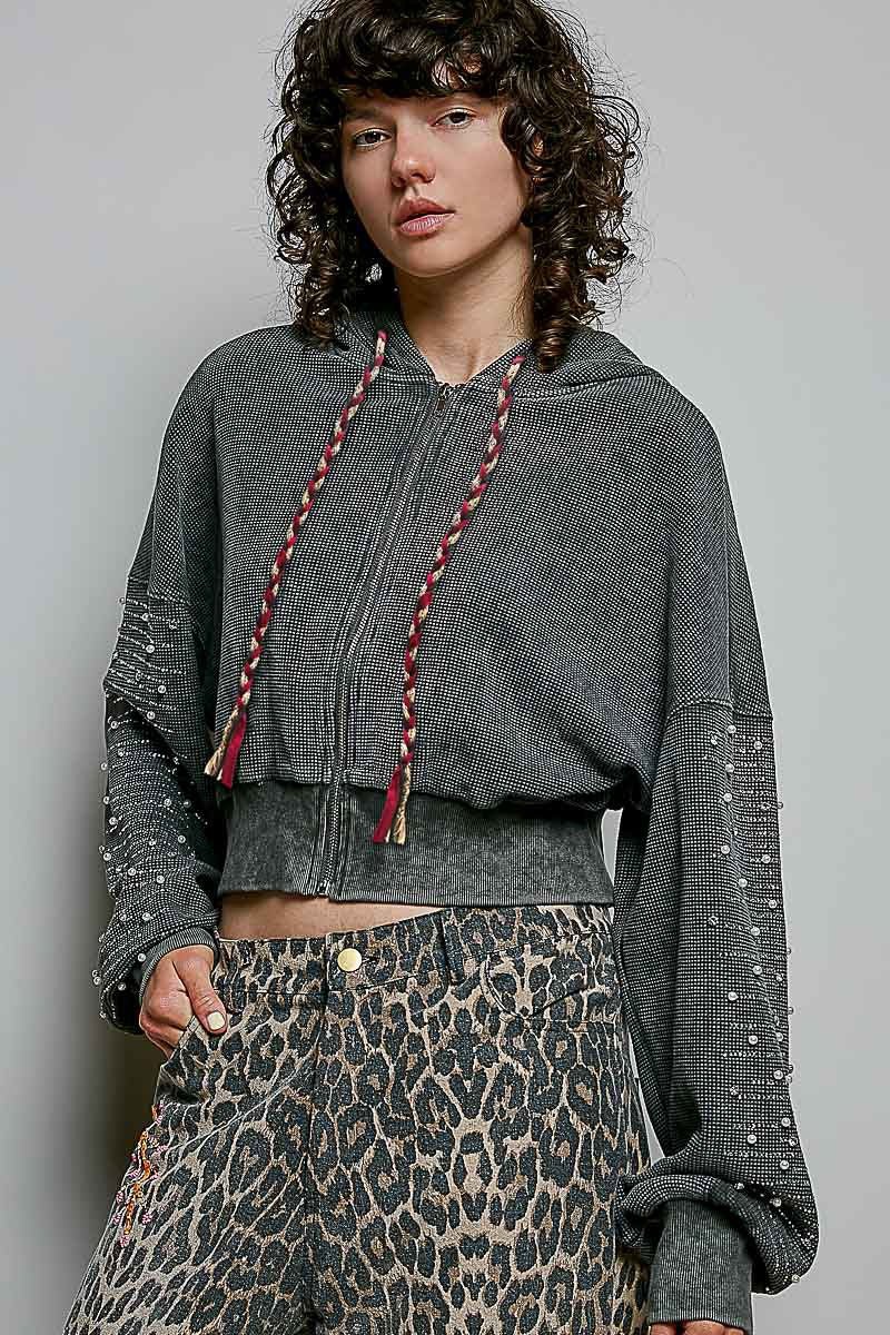 All That Glitters Thermal Cropped Hoodie - Westly