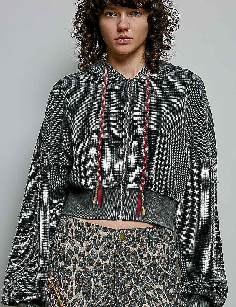 All That Glitters Thermal Cropped Hoodie - Westly