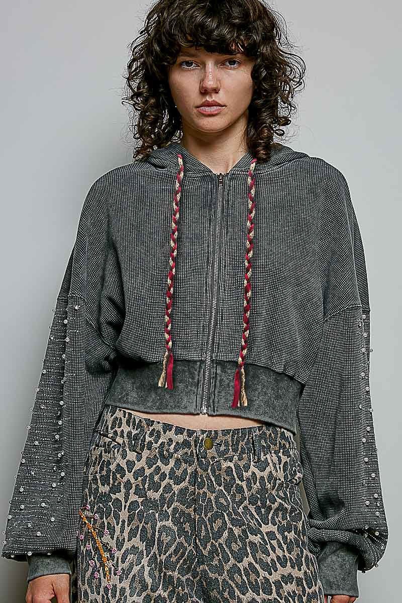 All That Glitters Thermal Cropped Hoodie - Westly