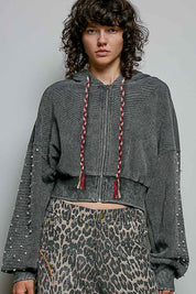 All That Glitters Thermal Cropped Hoodie - Westly