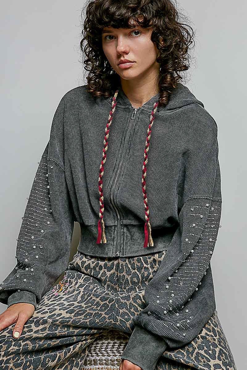 All That Glitters Thermal Cropped Hoodie - Westly
