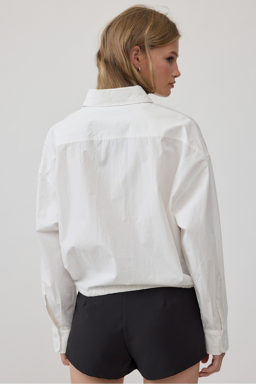 All Tied Up Drawstring Hem Relaxed Shirt - Westly