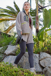 Alpine Club Contrast Trim Sherpa Jacket in Stone Taupe, photo 5
