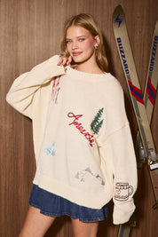 Alpine Club Ski Season Knit Sweater in Ivory - product photo 2