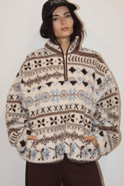 Alpine Folklore Fair Isle Fleece Half-Zip Pullover - Westly