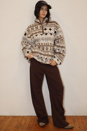 Alpine Folklore Fair Isle Fleece Half-Zip Pullover - Westly