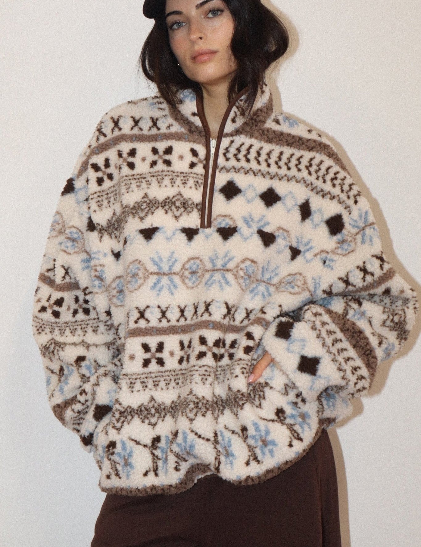 Alpine Folklore Fair Isle Fleece Half-Zip Pullover - Westly