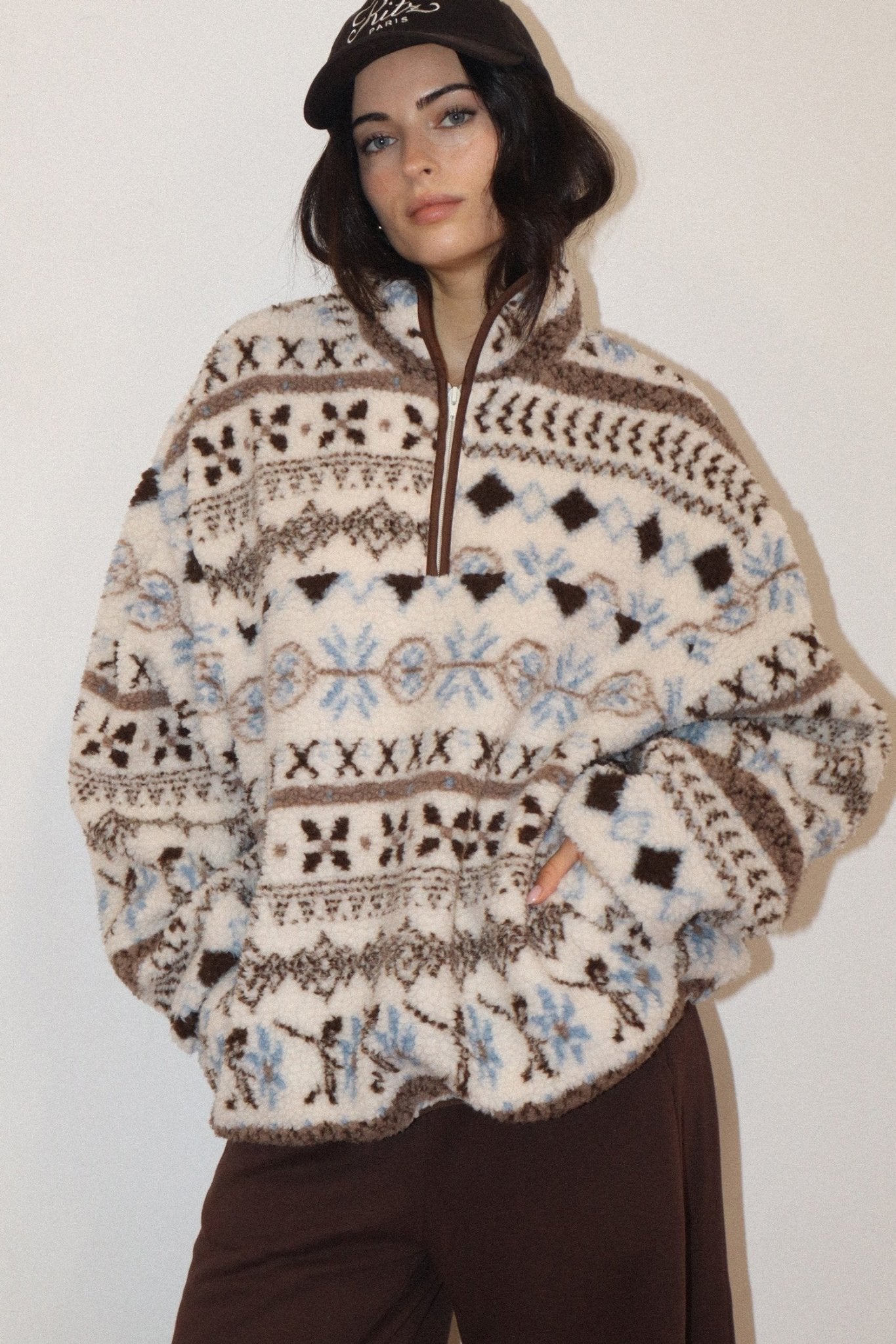 Alpine Folklore Fair Isle Fleece Half-Zip Pullover - Westly