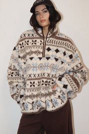 Alpine Folklore Fair Isle Fleece Half-Zip Pullover - Westly