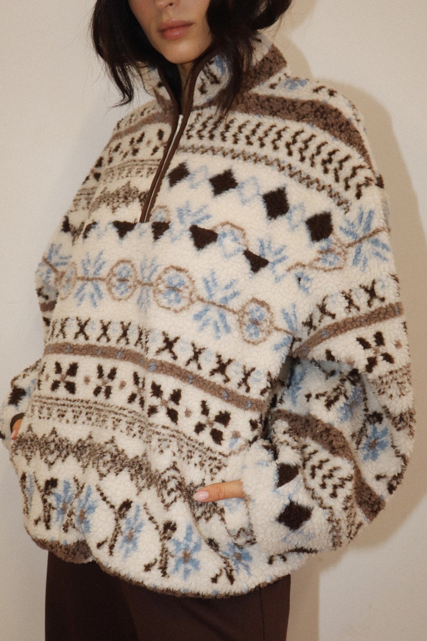 Alpine Folklore Fair Isle Fleece Half-Zip Pullover - Westly