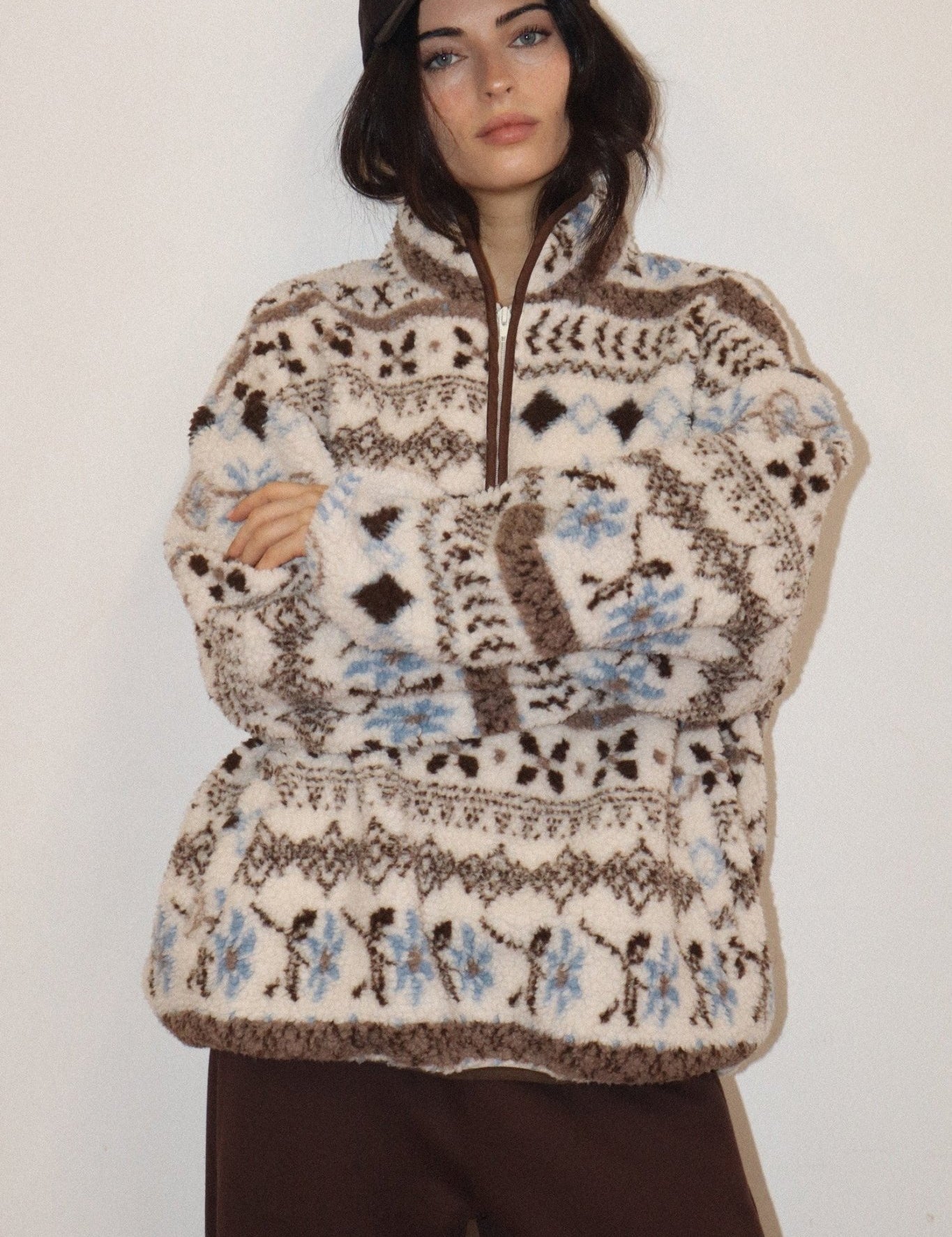 Alpine Folklore Fair Isle Fleece Half-Zip Pullover - Westly