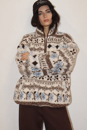 Alpine Folklore Fair Isle Fleece Half-Zip Pullover - Westly