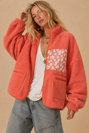 Alpine Meadow Floral Patch Sherpa Jacket - Westly