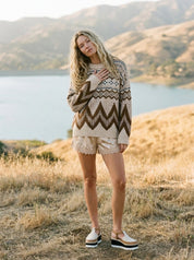 Alpine Wool Blend Oversized Fair Isle Sweater - Westly