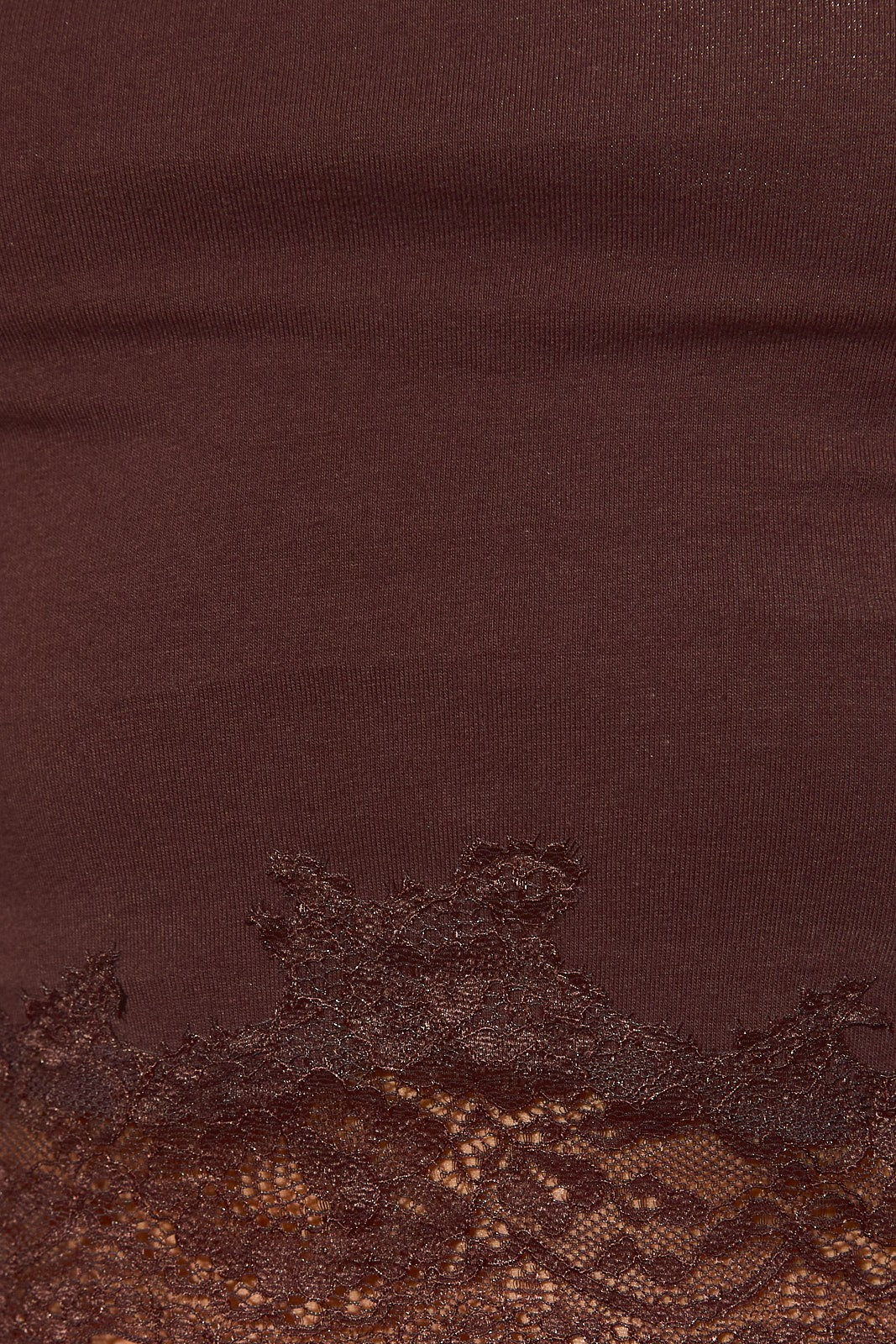 Amelie Lace Hem Baby Tee - Dark Brown