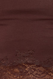 Amelie Lace Hem Baby Tee - Dark Brown