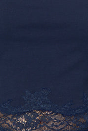 Amelie Lace Hem Long Sleeve Top - Navy