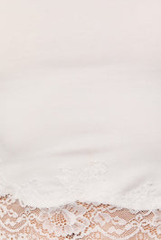 Amelie Lace Hem Long Sleeve Top - White