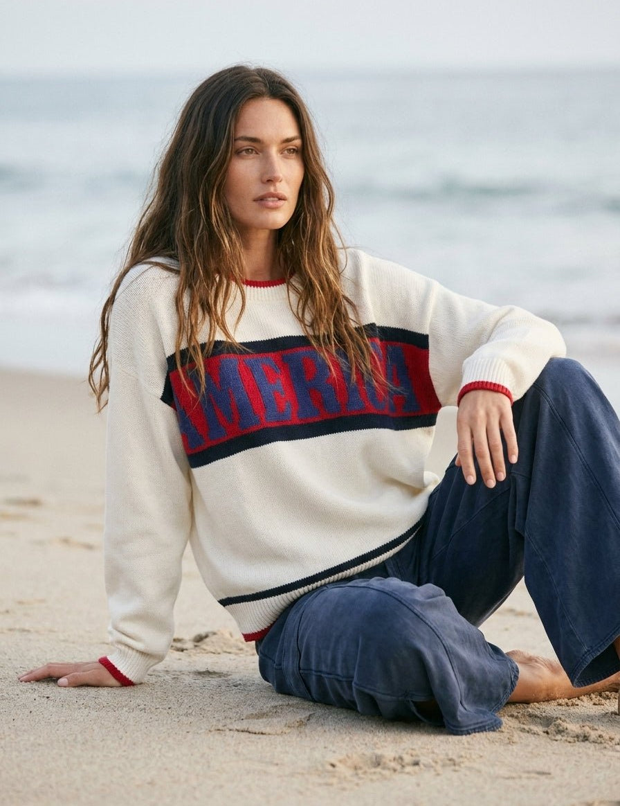 "America" Graphic Crewneck Sweater - Westly