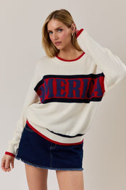 "America" Graphic Crewneck Sweater - Westly