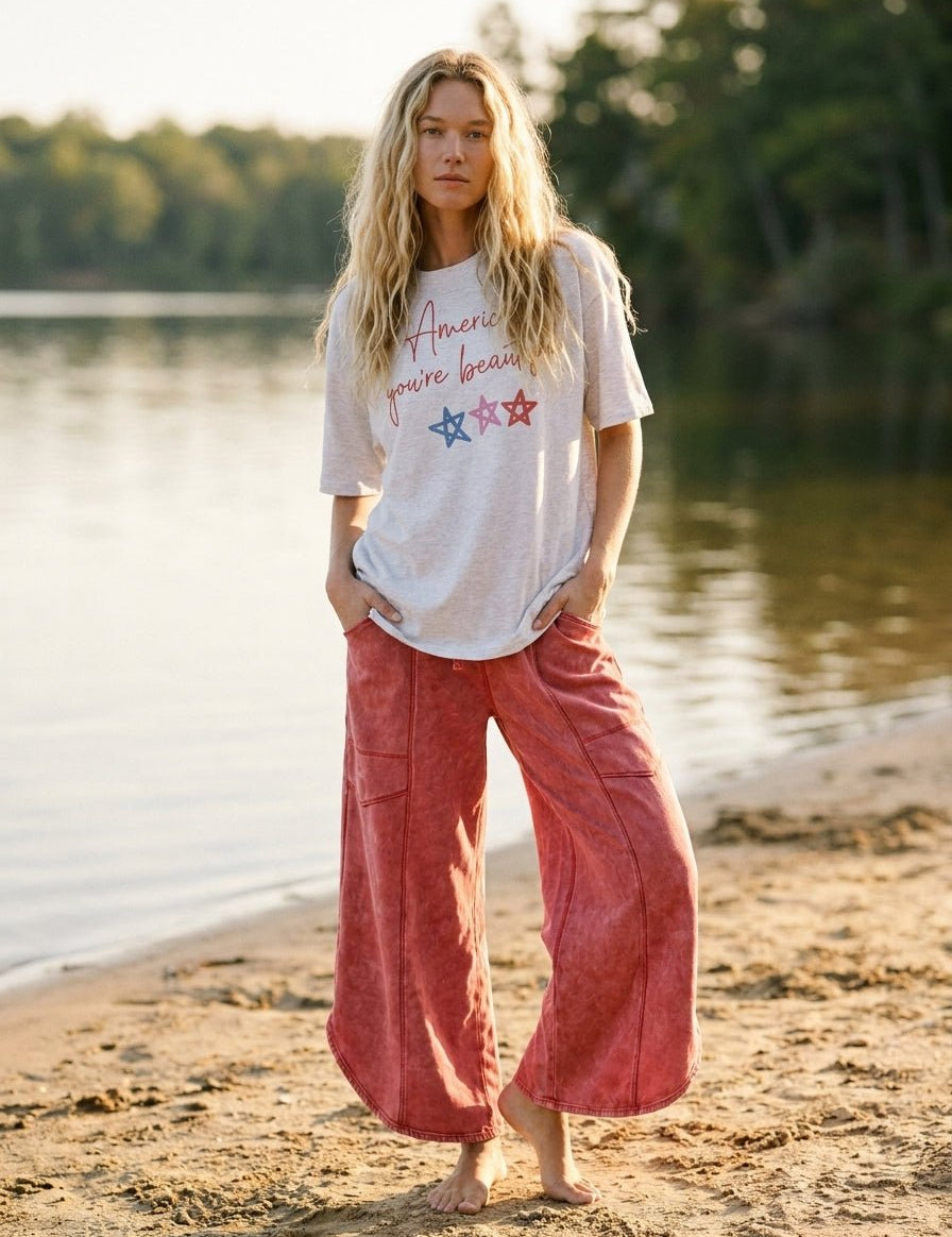 America, You're Beautiful Oversized Graphic Tee - Westly