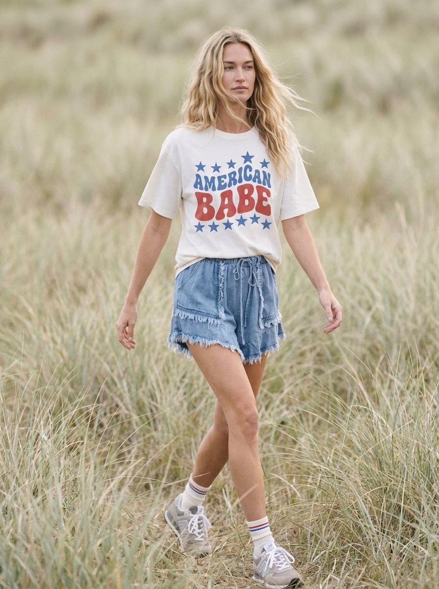 American Babe Oversized Graphic Tee - Westly