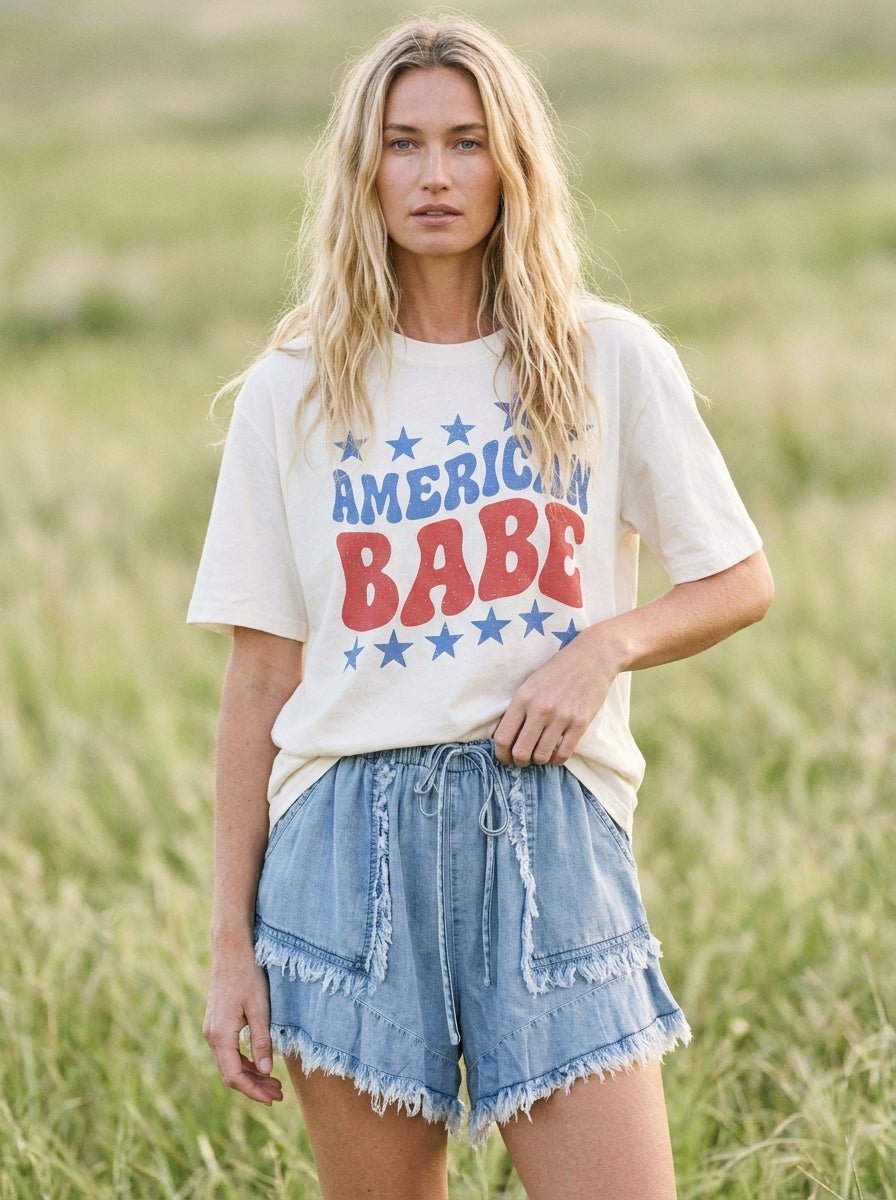 American Babe Oversized Graphic Tee - Westly
