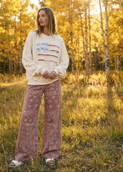 American Belle Washed Terry Knit Long-Sleeve Pullover - Westly