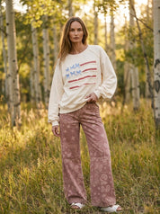 American Belle Washed Terry Knit Long-Sleeve Pullover - Westly