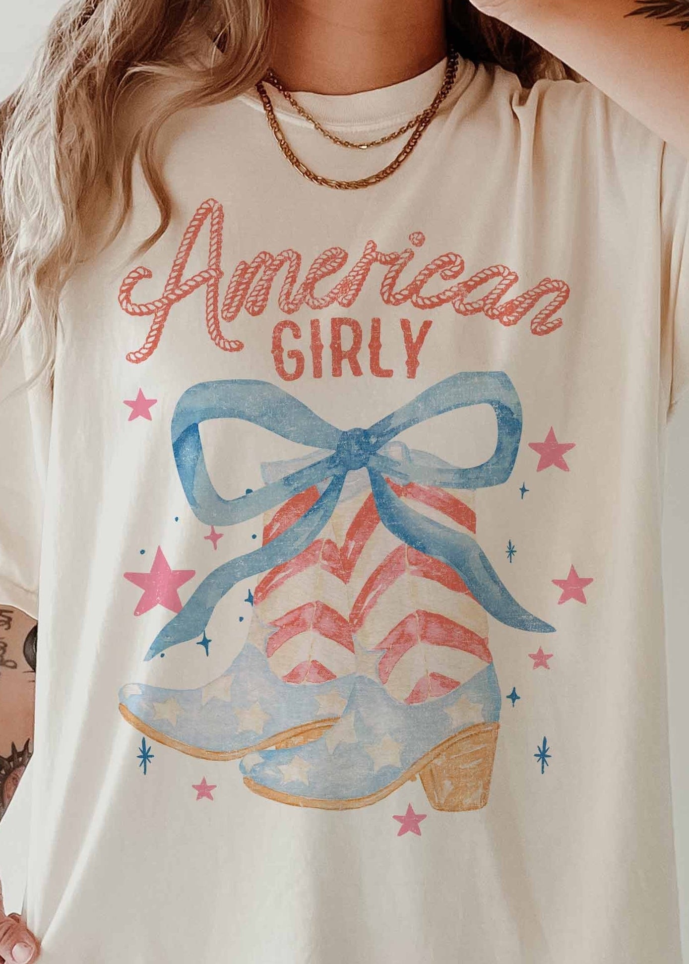 American Girly Oversized Graphic Tee - Westly