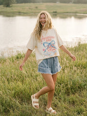 American Girly Oversized Graphic Tee - Westly