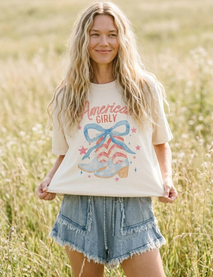 American Girly Oversized Graphic Tee - Westly